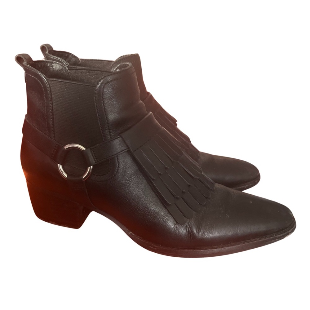 Marc Fischer LTD Rayna Black Ankle Moto/Chelsea Boots size 8.5